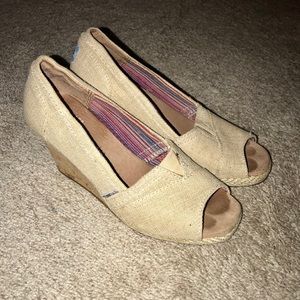 Toms espadrilles wedge slip on size 6.5